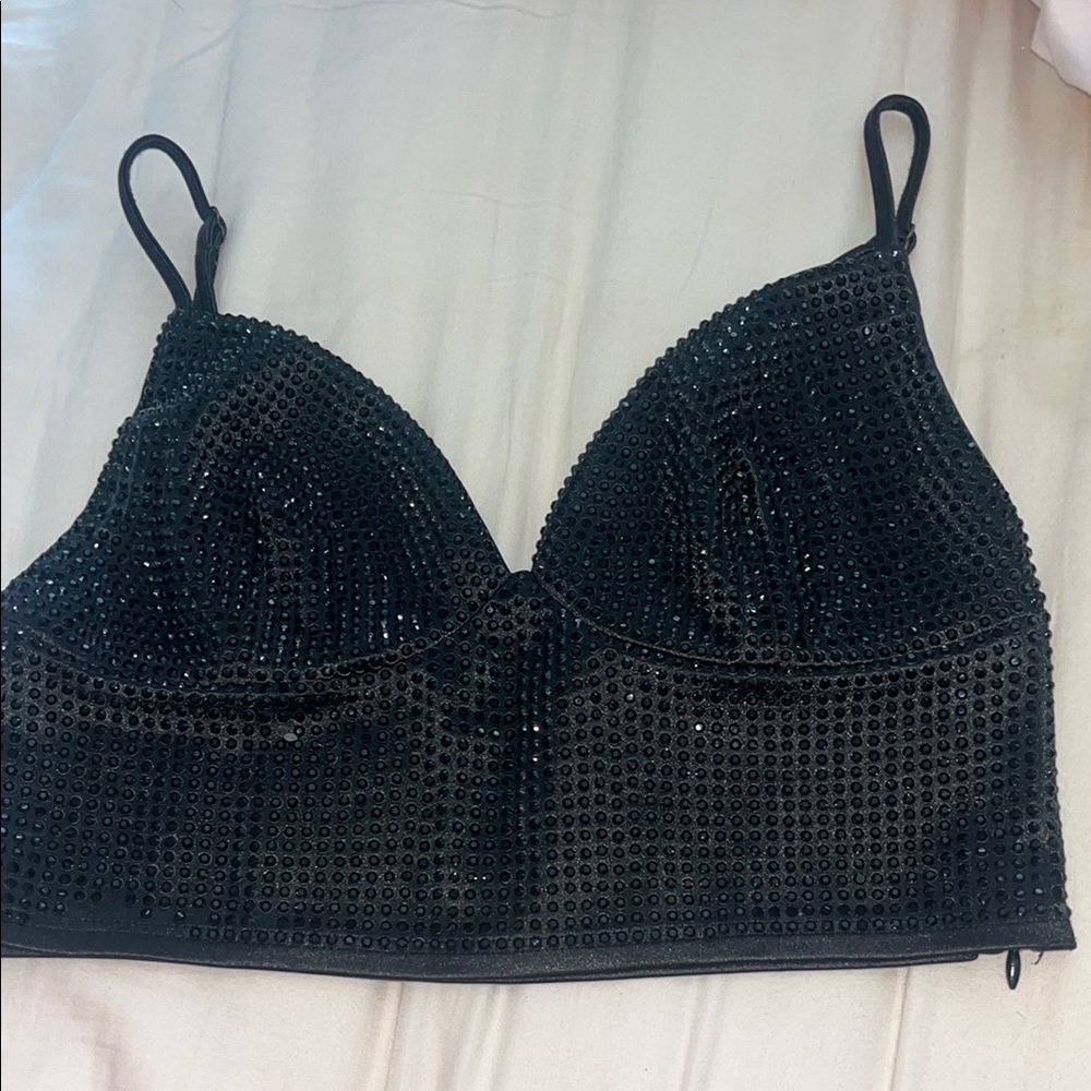 Black Embellished Bralette